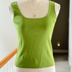 One Girl Who Stretch Knit Tank in Apple Green